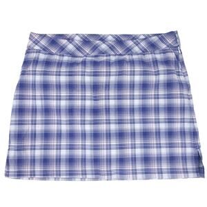 Izod Golf Plaid Skort Skirt Size 16 Blue White Pink Athletic Athleisure